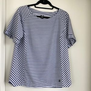 Blouse. Navy and white stripe